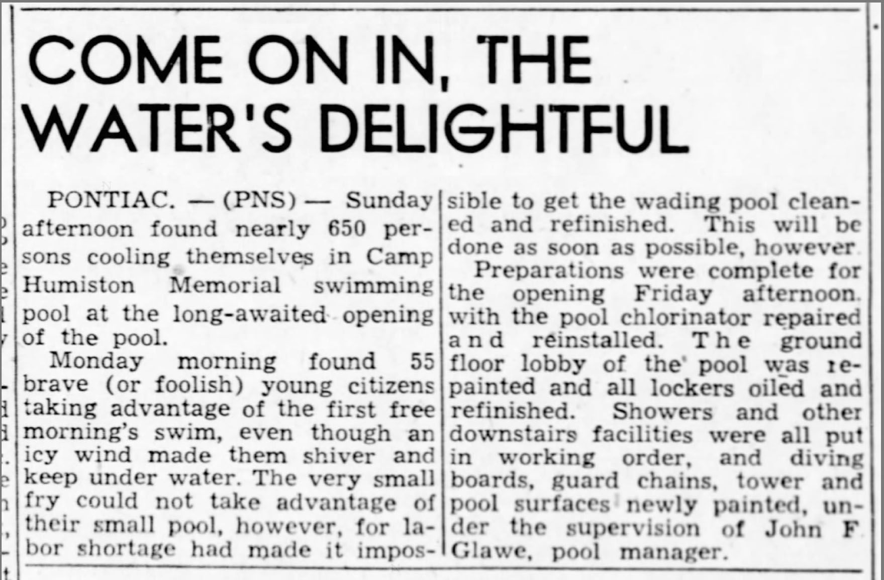 Come on in, the water's delightful
